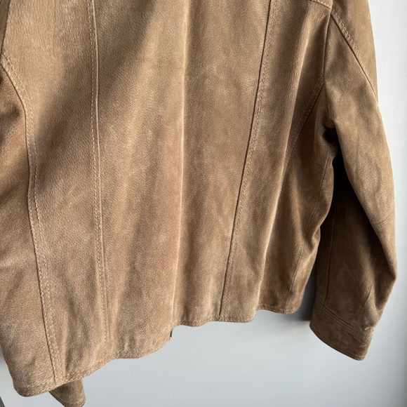 Vintage 90s Y2K Wilsons Leather Suede Jacket Womens M Tan Utility Capsule EUC - Picture 10 of 15